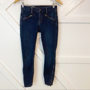Gap Zipper Legging Skinny Jean Blue Stone Sz 24P